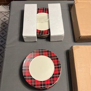 Plaid Dinner Plates and Server